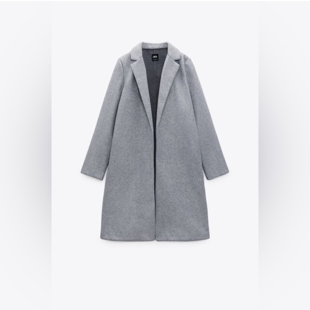 Zara light grey lapel coat